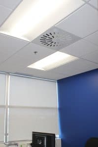 AXO-S-AB installed in a small office ceiling - New QAT Offices