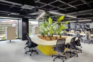 OTO-S Architectural Swirl Diffuser in Office Black Open Ceiling