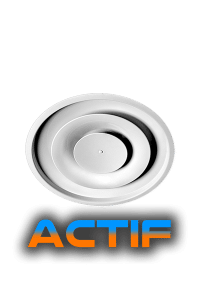 DCG-ACTIF Aluminum Thermodynamic Round Diffuser | EffectiV HVAC