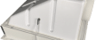AXO-HEPA 538 airtight polystyrene plenum with pressure intake to measure HEPA filter's pressure drop.
