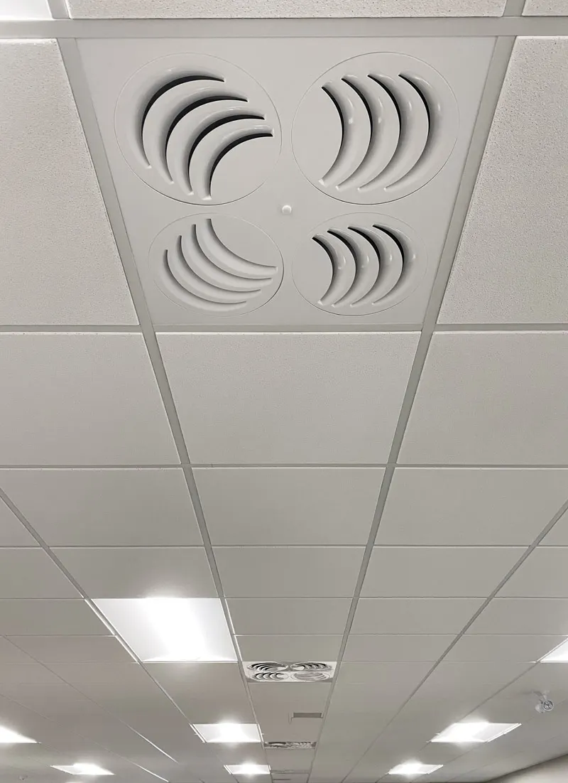 PLAY-S Diffusers installed in HVAC Sales' office in Saskatchewan