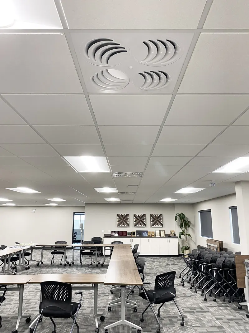 PLAY-S Diffusers installed in HVAC Sales' training facility in Saskatchewan