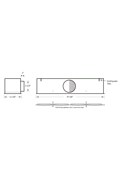 PLXOR-R High Performance Plenum for PLAY Rectangular Diffusers, Side Connection