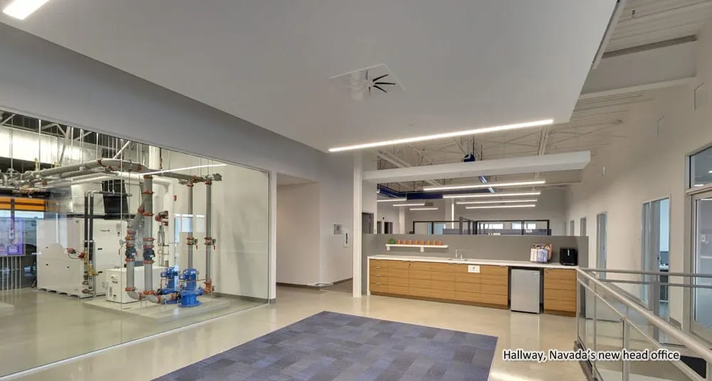 OTO-S installed in hallway, Navada's new head office