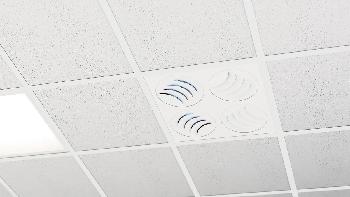 PLAY-UV Adjustable UV Diffuser Installed in Office Ceiling