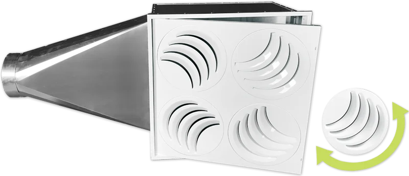 PLAY-UV Adjustable Diffuser for Enhanced Ventilation and Improved Thermal Comfort