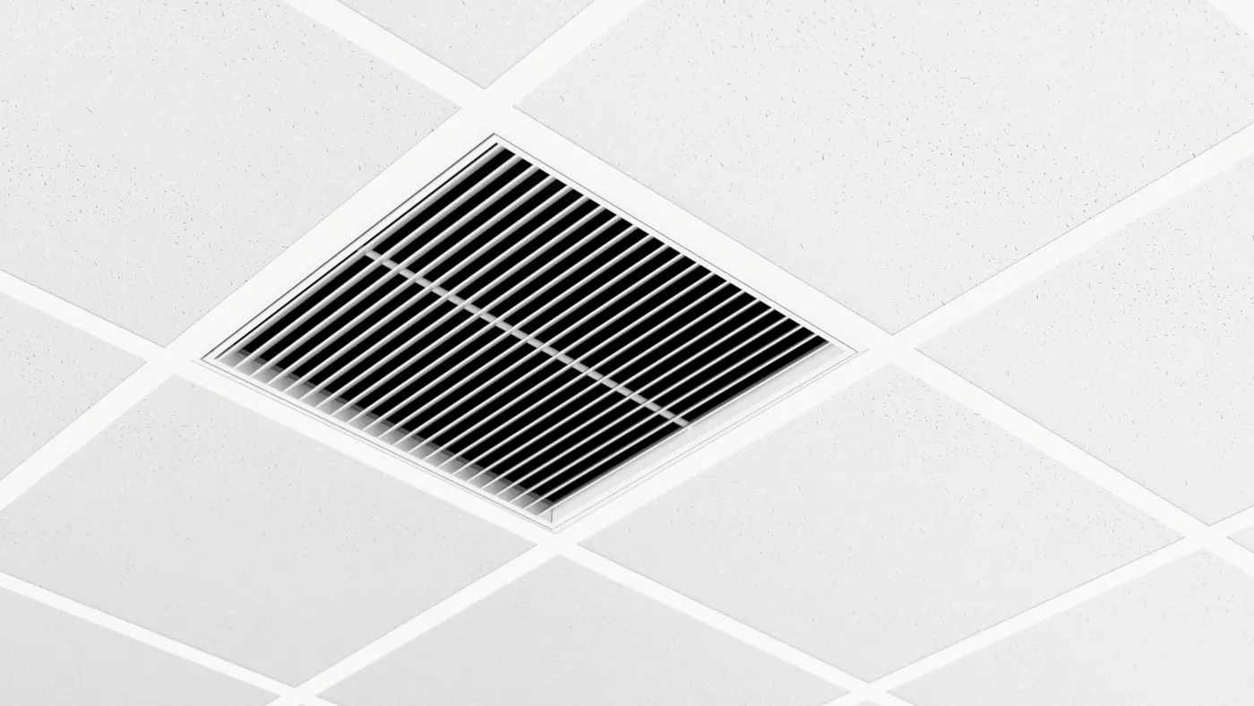 YIN Architectural Return Air Grille with Interior Powder Coated in Black